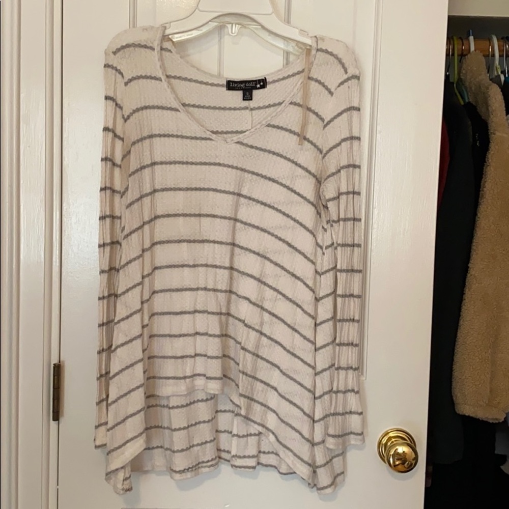 Living Doll White and Grey sweater